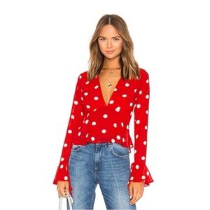 LPA V Neck Polka Dot Top